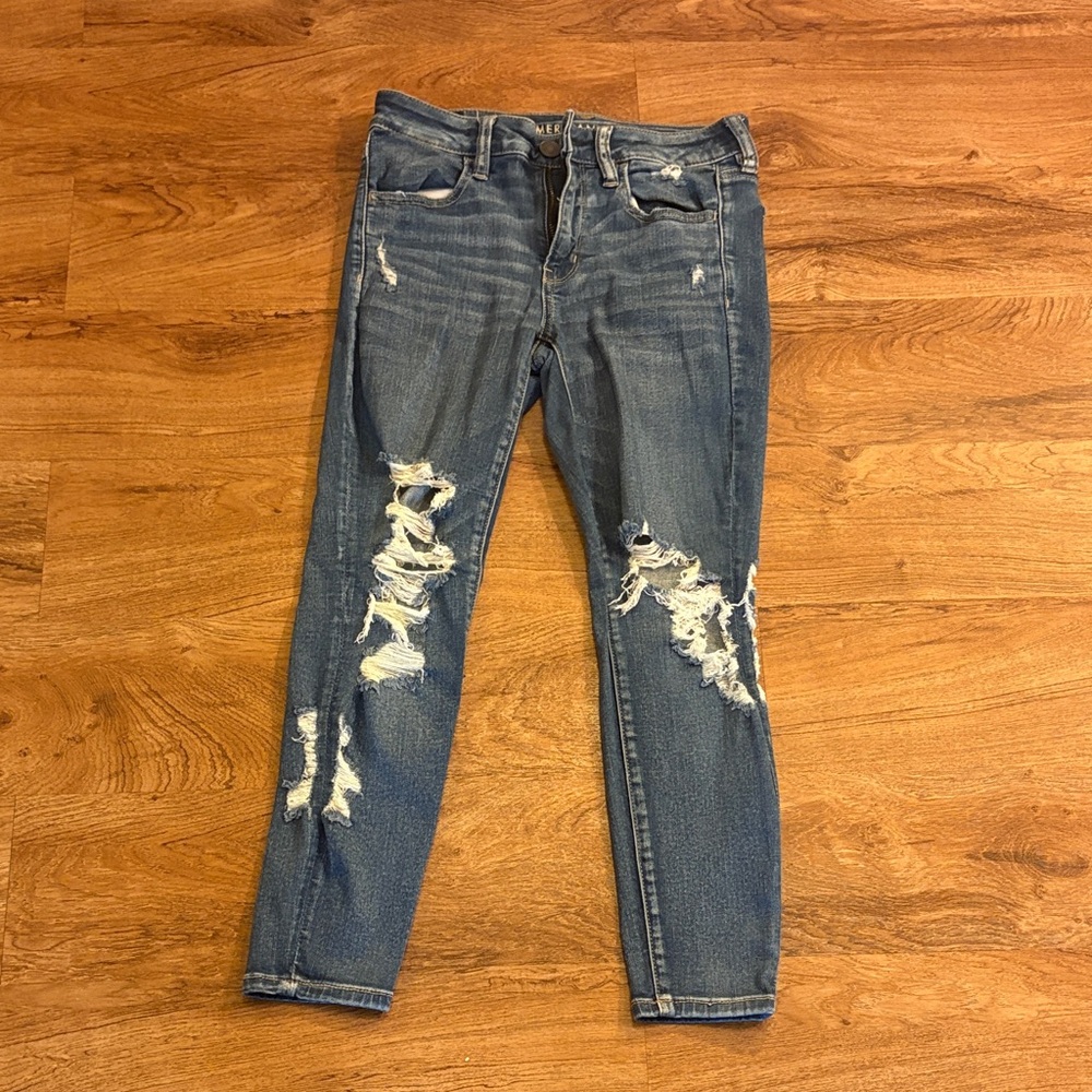 American Eagle Distressed Women's Blue Skinny Jeans